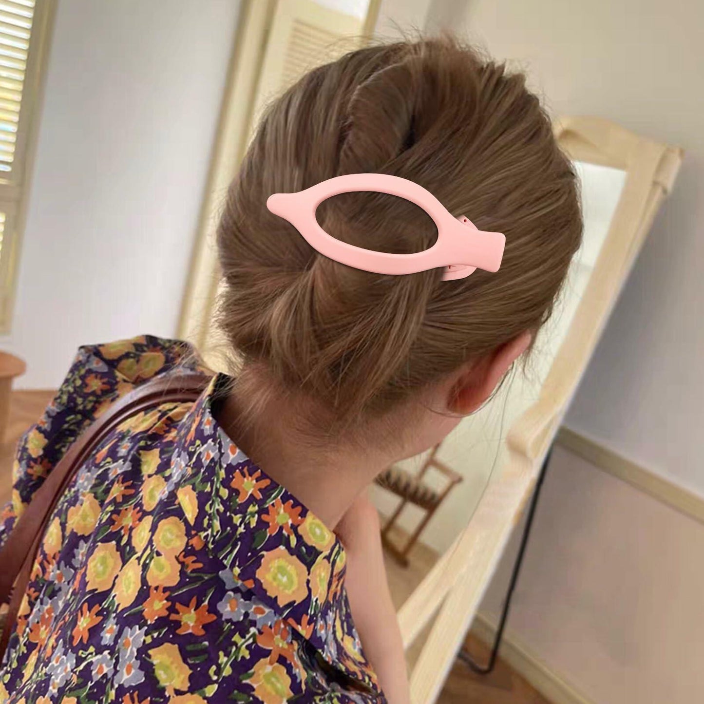 Velscrun Alligator Hair Clips Large Matte Pink 4Pcs Thick Thin Hair
