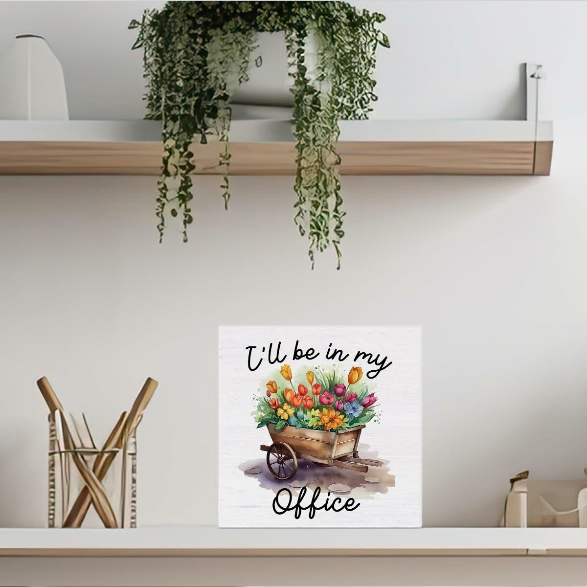 Rustic Welcome Spring Wood Block Sign Farmhouse Decor 5x5 Inches