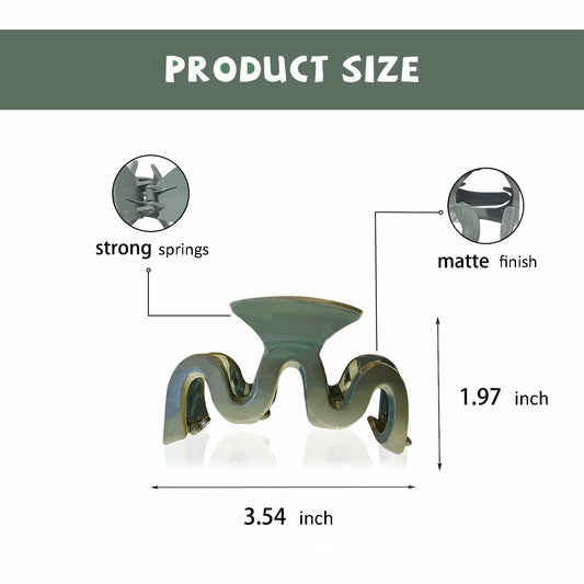 Yexnum 6pcs Acrylic Wavy Claw Hair Clips for Women Thick Thin Curly Hair