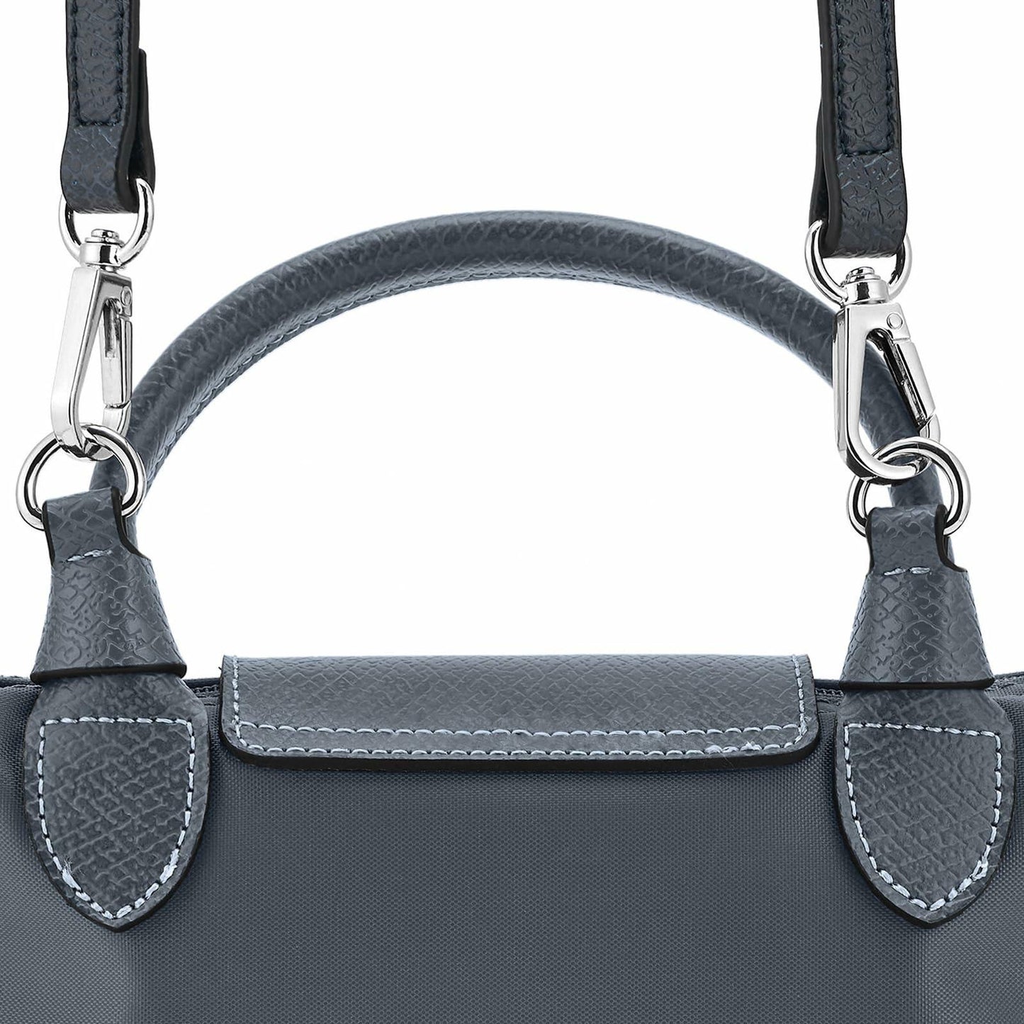 Adjustable Replacement Shoulder Strap for Longchamp Mini Pouch Grey Silver
