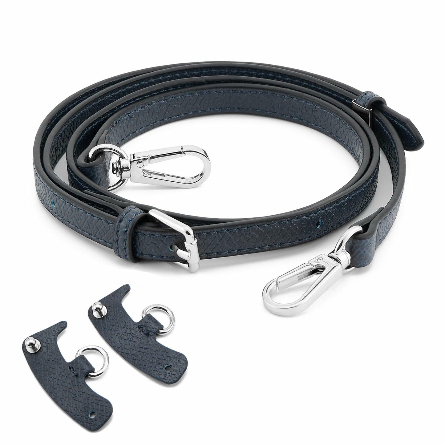Adjustable Replacement Shoulder Strap for Longchamp Mini Pouch Grey Silver