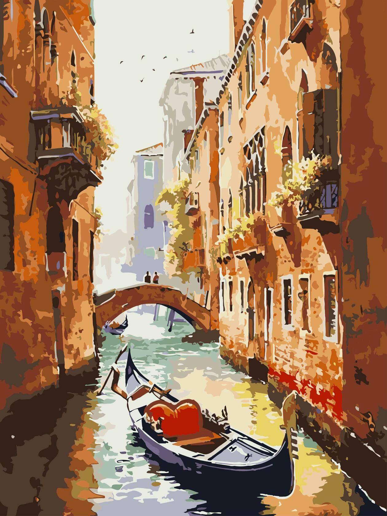 ZRIZQ Paint by Number Kit for Adults 12x16 Canvas City Colorful Box