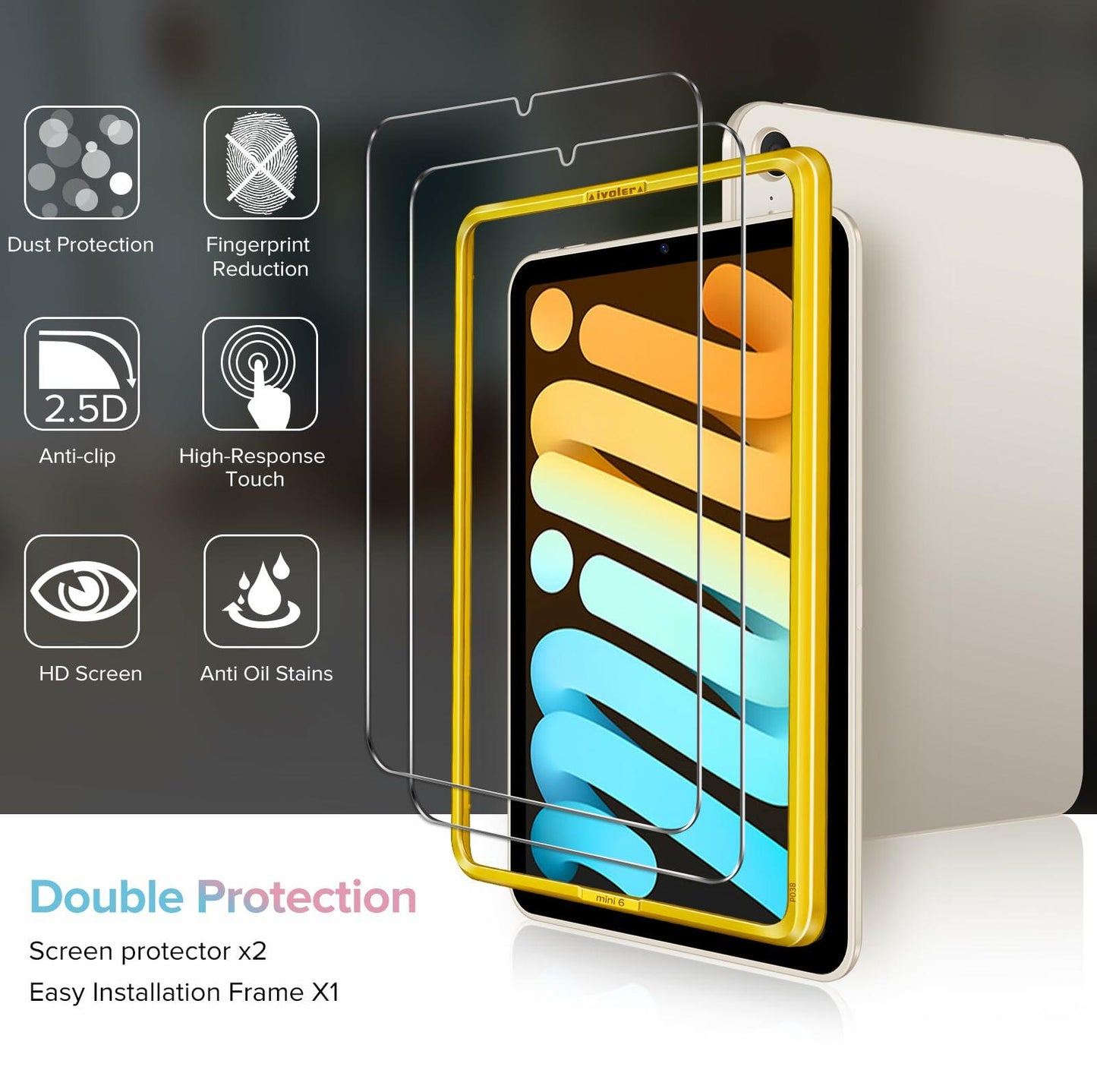 ivoler 2 Pack Tempered Glass Screen Protector for iPad Pro 11 Inch 5th Gen 2024