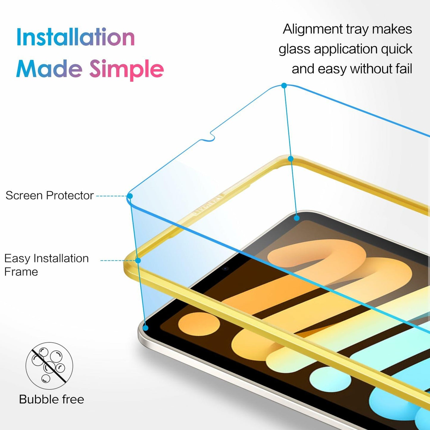 ivoler 2 Pack Tempered Glass Screen Protector for iPad Pro 11 Inch 5th Gen 2024