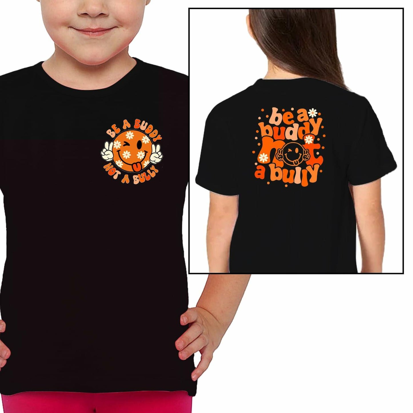 Anti Bullying Kids Shirt Unity Day Be Kind Tee Tops Size 4T Black