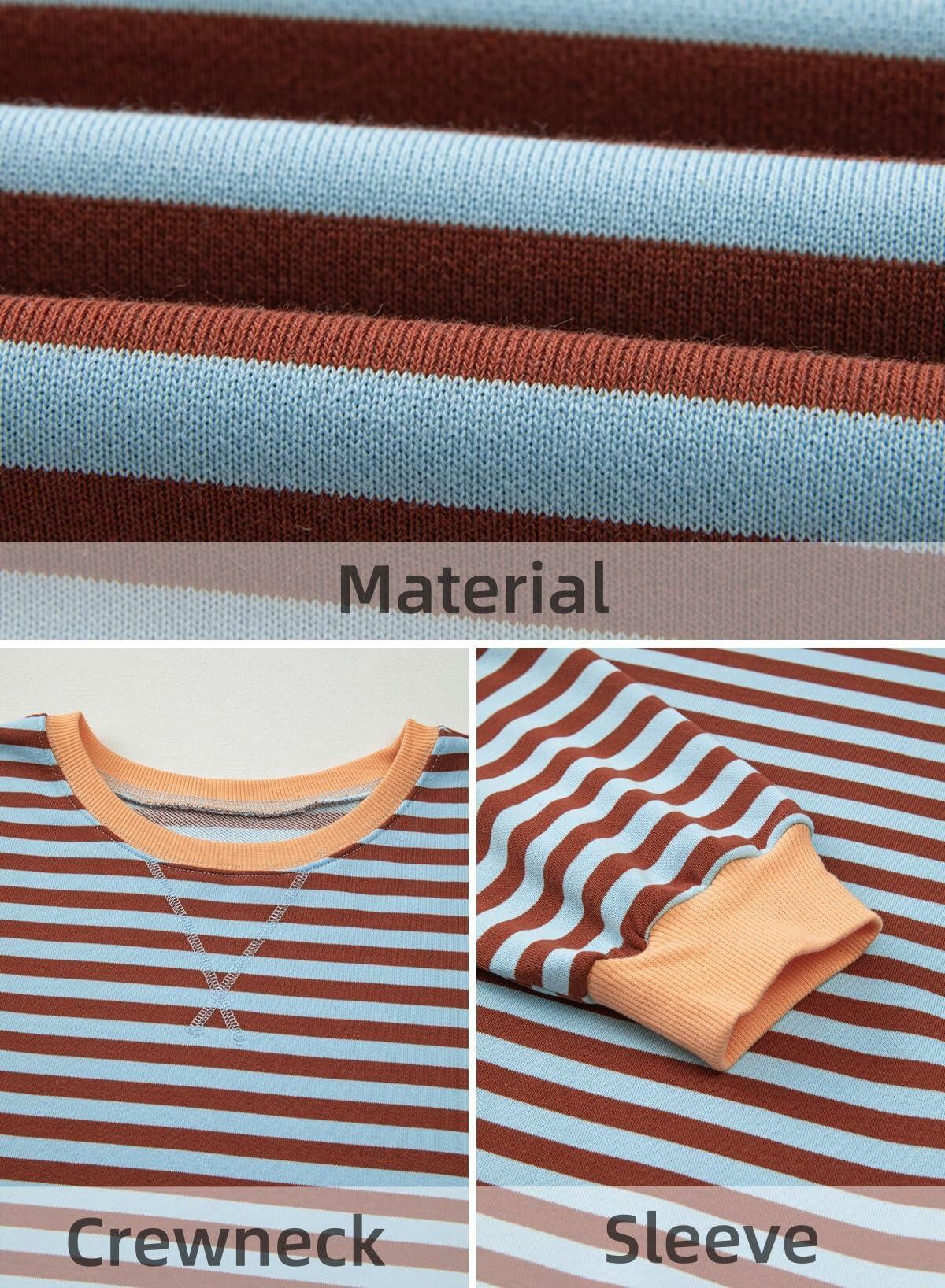 AlvaQ Women's Oversized Sweatshirt Round Neck Long Sleeve Pink Size S