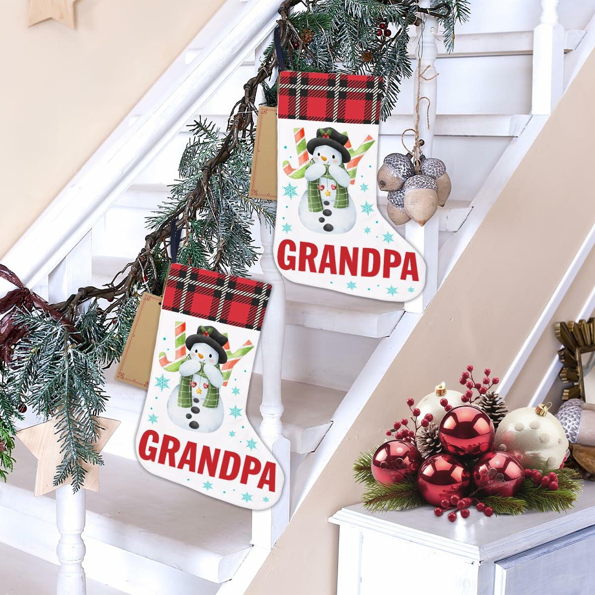 TSUYAWU Grandpa Christmas Stocking Xmas Decoration 18x12 Inch Fireplace