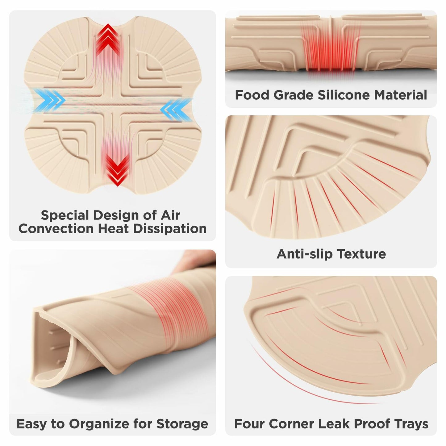 SESENSE Silicone Air Fryer Trivet for Ninja Crispi FN101 Heat Resistant