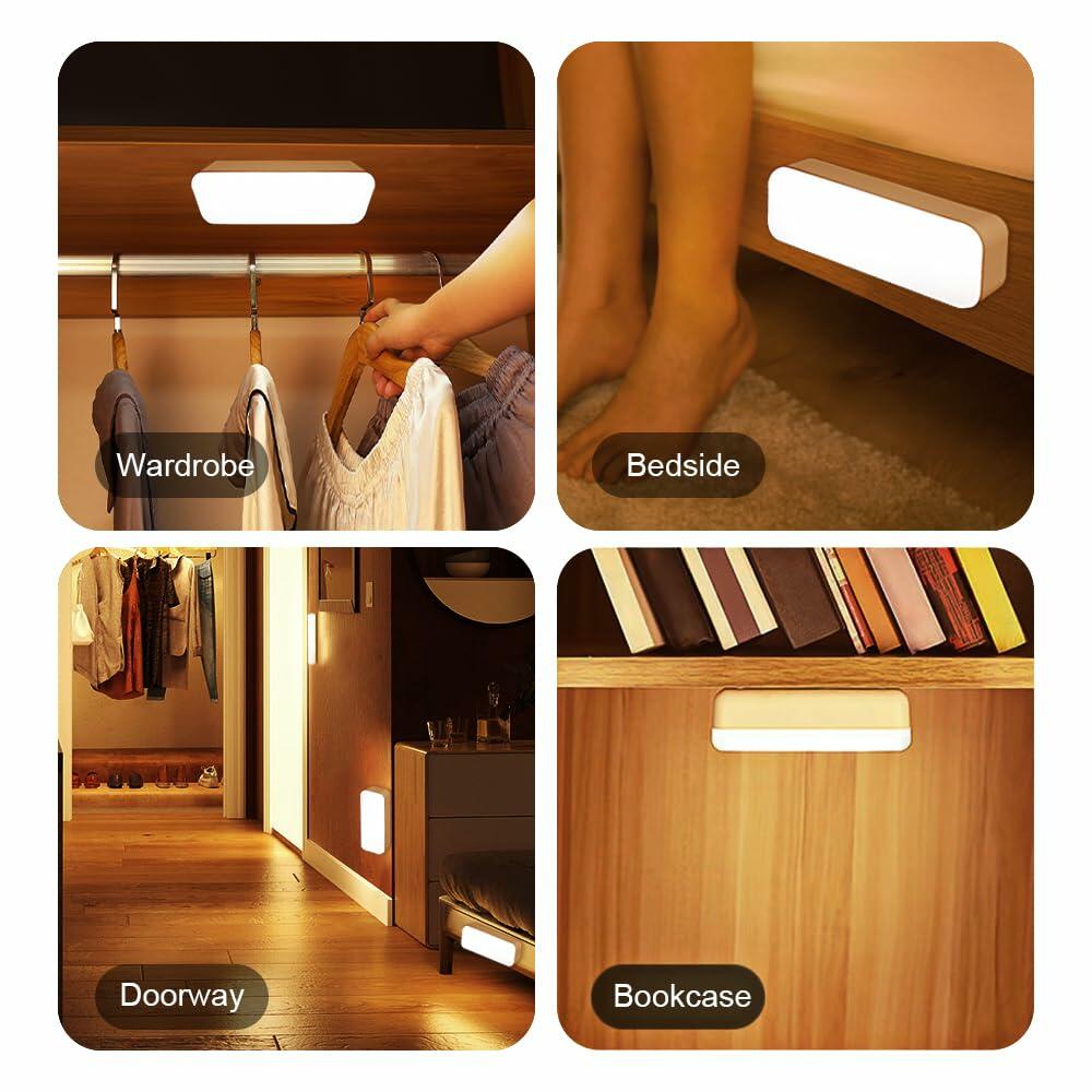 Peayale LED Motion Sensor Nightlight Rechargeable Cordless White Wall Light