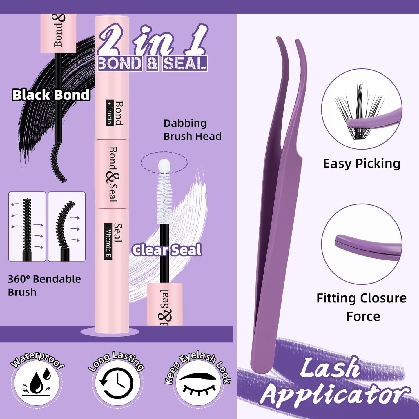 B&Qaugen Lash Extension Kit 280PCS 30D Soft D Curl Manga Black