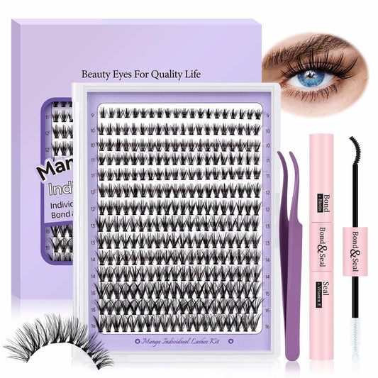 B&Qaugen Lash Extension Kit 280PCS 30D Soft D Curl Manga Black