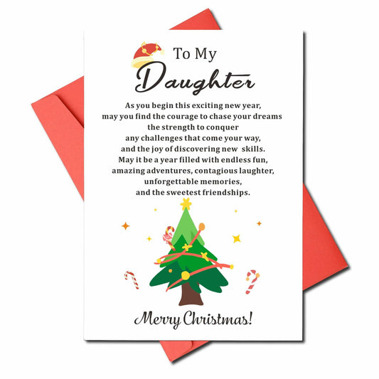 TI-EDC Sentimental Christmas Cards for Daughter - Merry Xmas Gifts