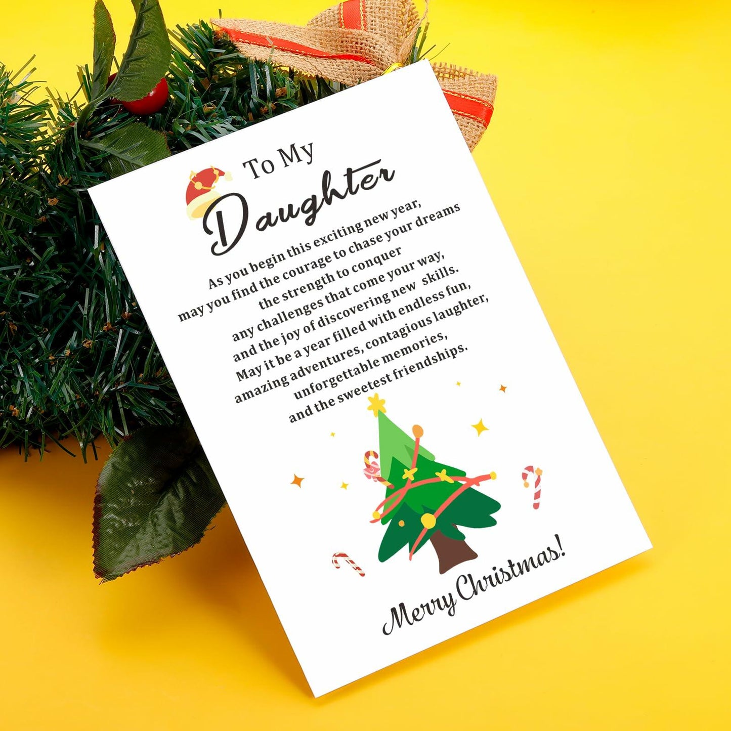 TI-EDC Sentimental Christmas Cards for Daughter - Merry Xmas Gifts