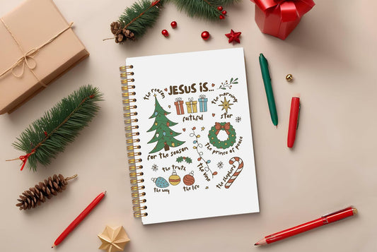 Ecezatik Christmas Notebook Jesus Is the Season 5.5x8.3 Inch Spiral