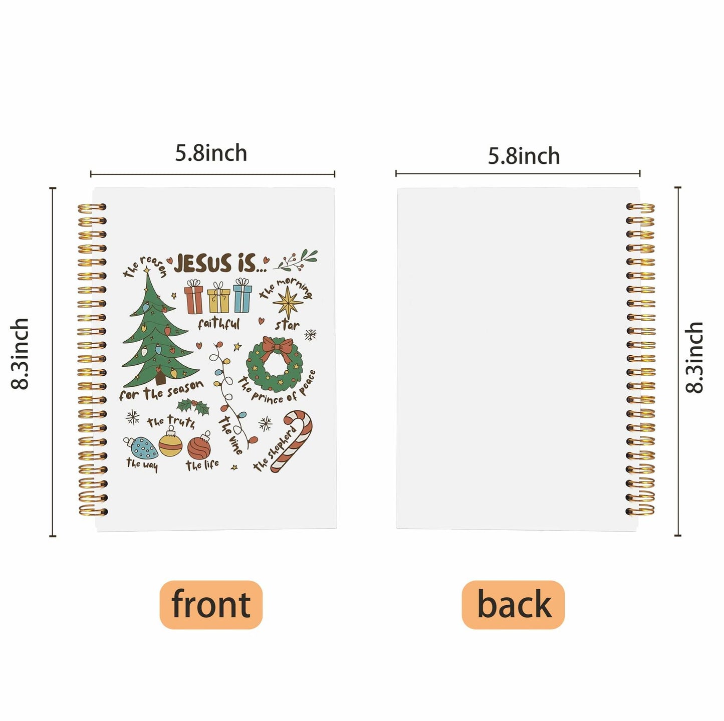 Ecezatik Christmas Notebook Jesus Is the Season 5.5x8.3 Inch Spiral