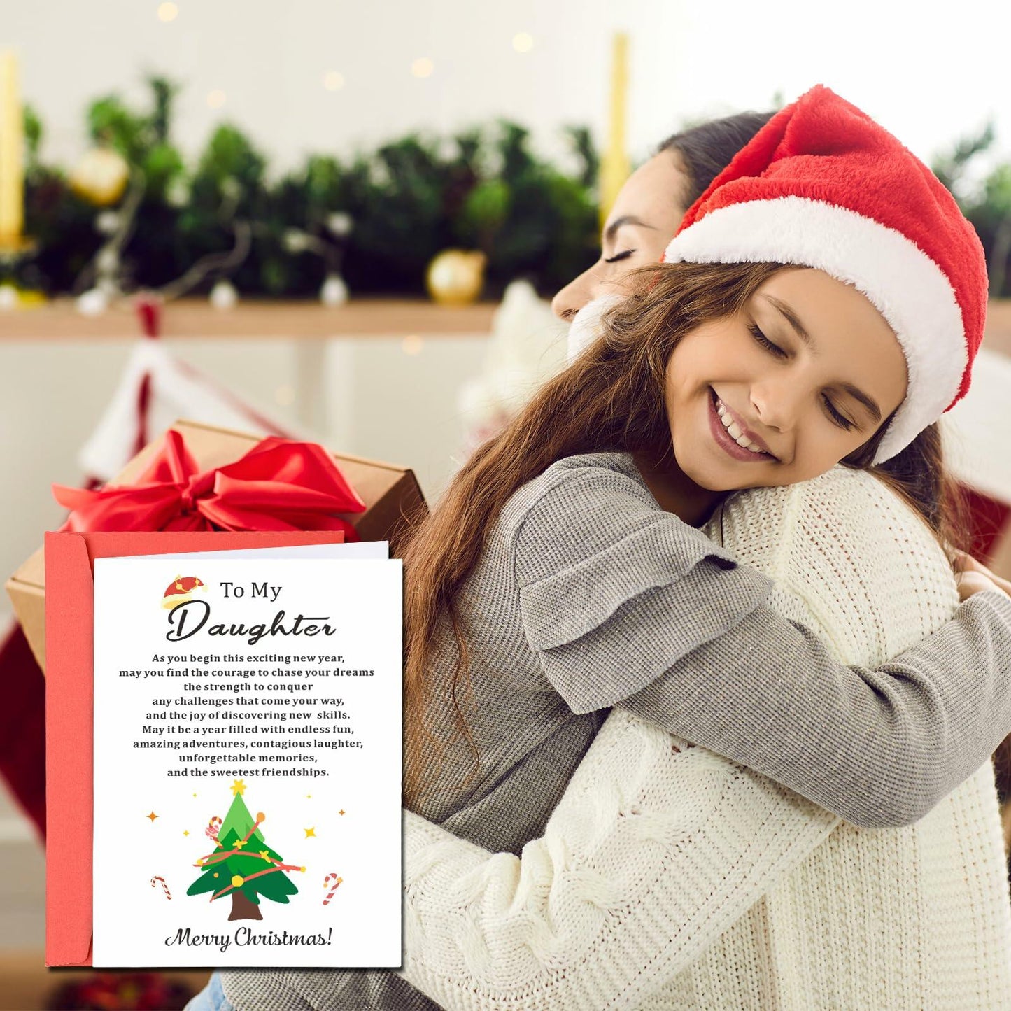 TI-EDC Sentimental Christmas Cards for Daughter - Merry Xmas Gifts