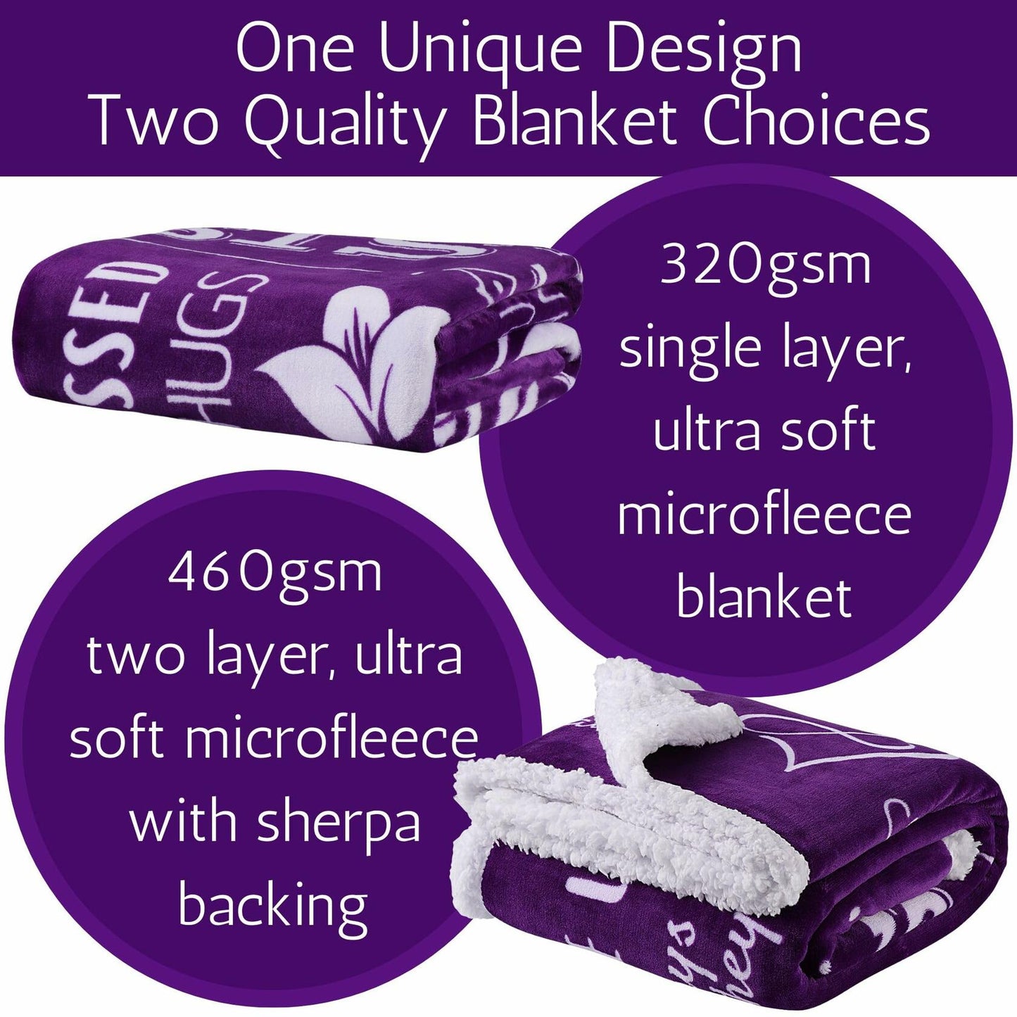 FILO ESTILO Plush Cozy Sherpa Throw Blanket 60x50 Inches Grey