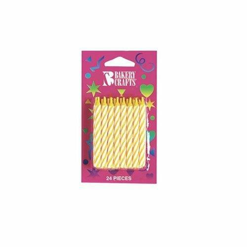Bakery Crafts Yellow Spiral Birthday Candles Decorations Party 24 Ct