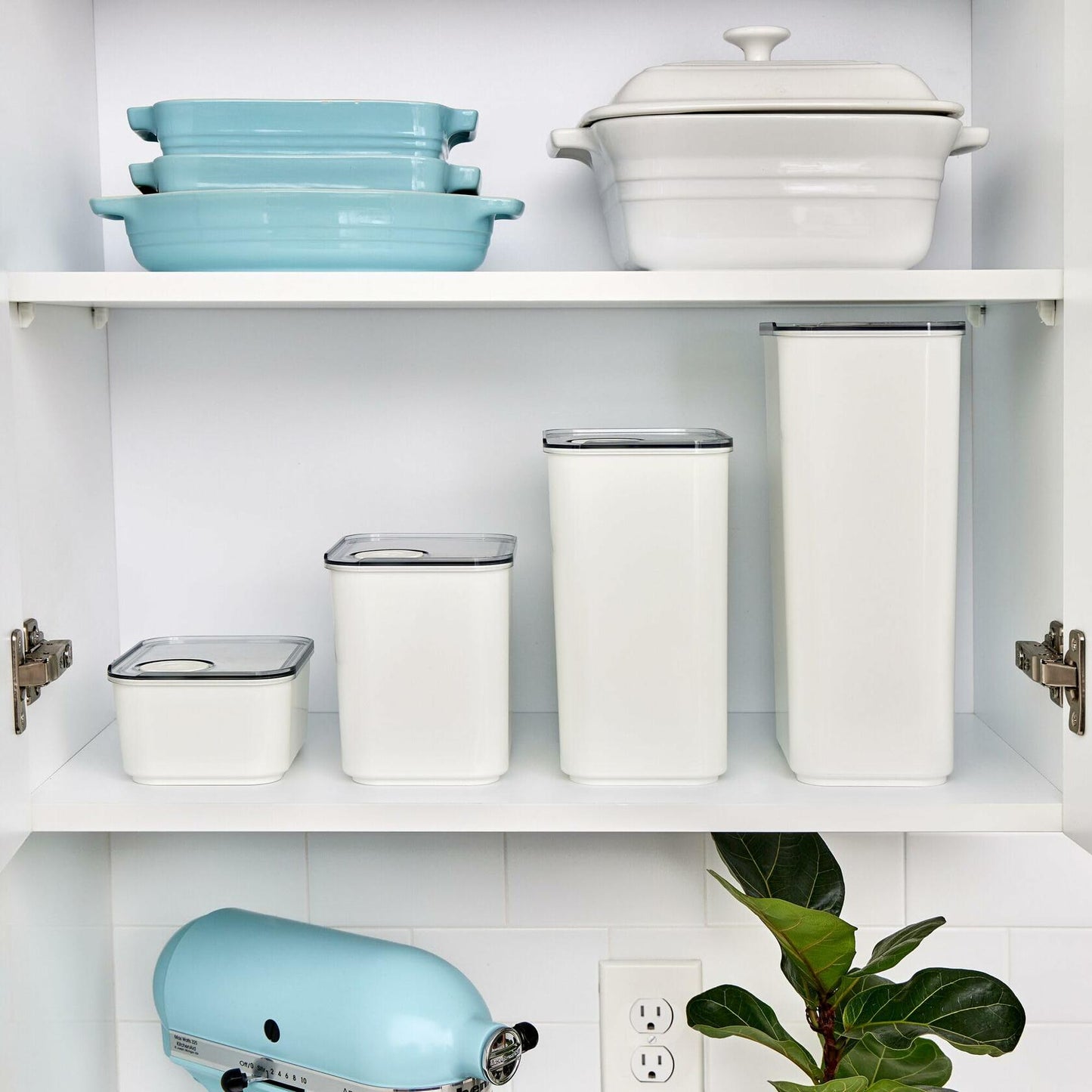 iDesign Small Kitchen Canister w/ Airtight Lid White 6.3"x4.8"x2.9"