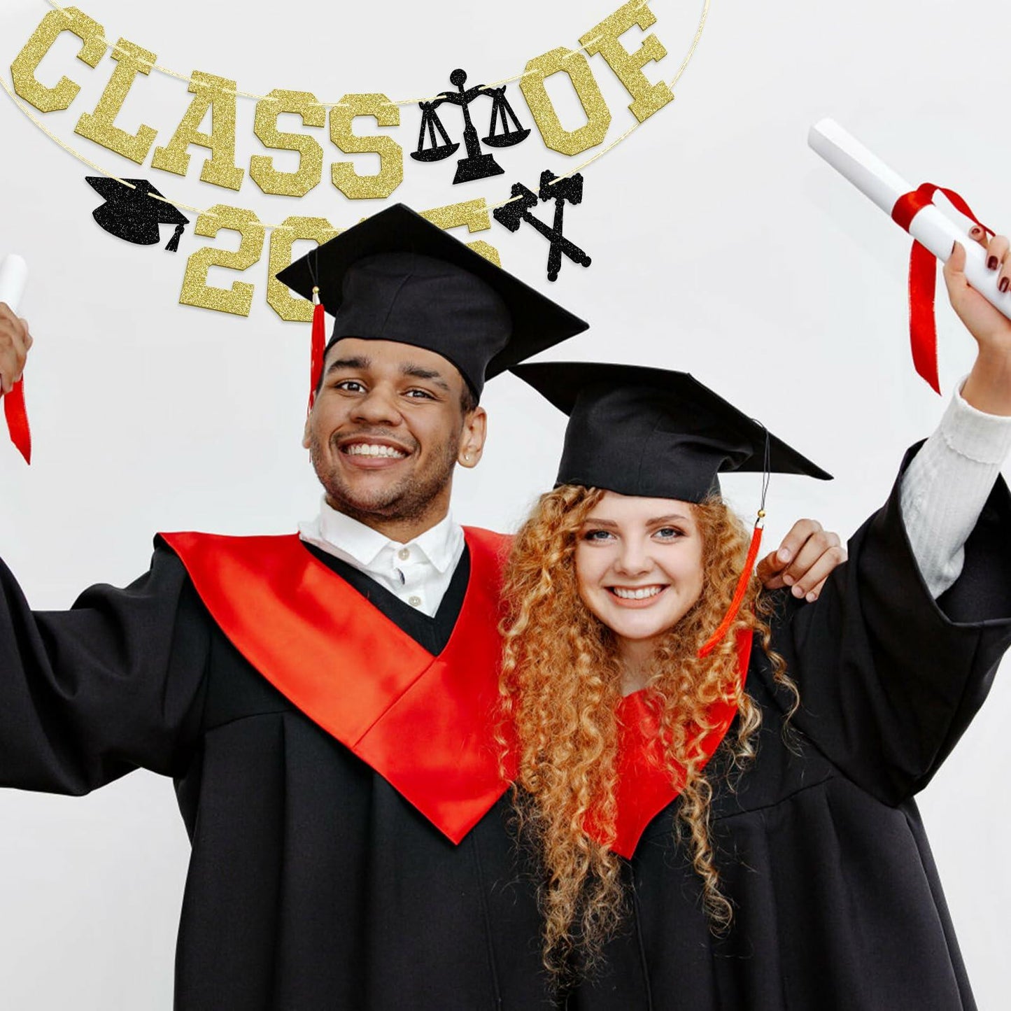 Glitter Class of 2025 Lawyer Graduation Banner Decor Party Supplies