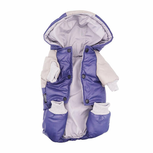 Miaododo Winter Dog Coat Windproof Cotton-Padded High Collar Light Blue Size 2XL