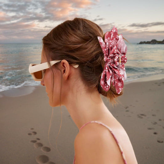 Hadutrek Bow Hair Clips Large 3PCS Black Green Red for Thick Hair Women