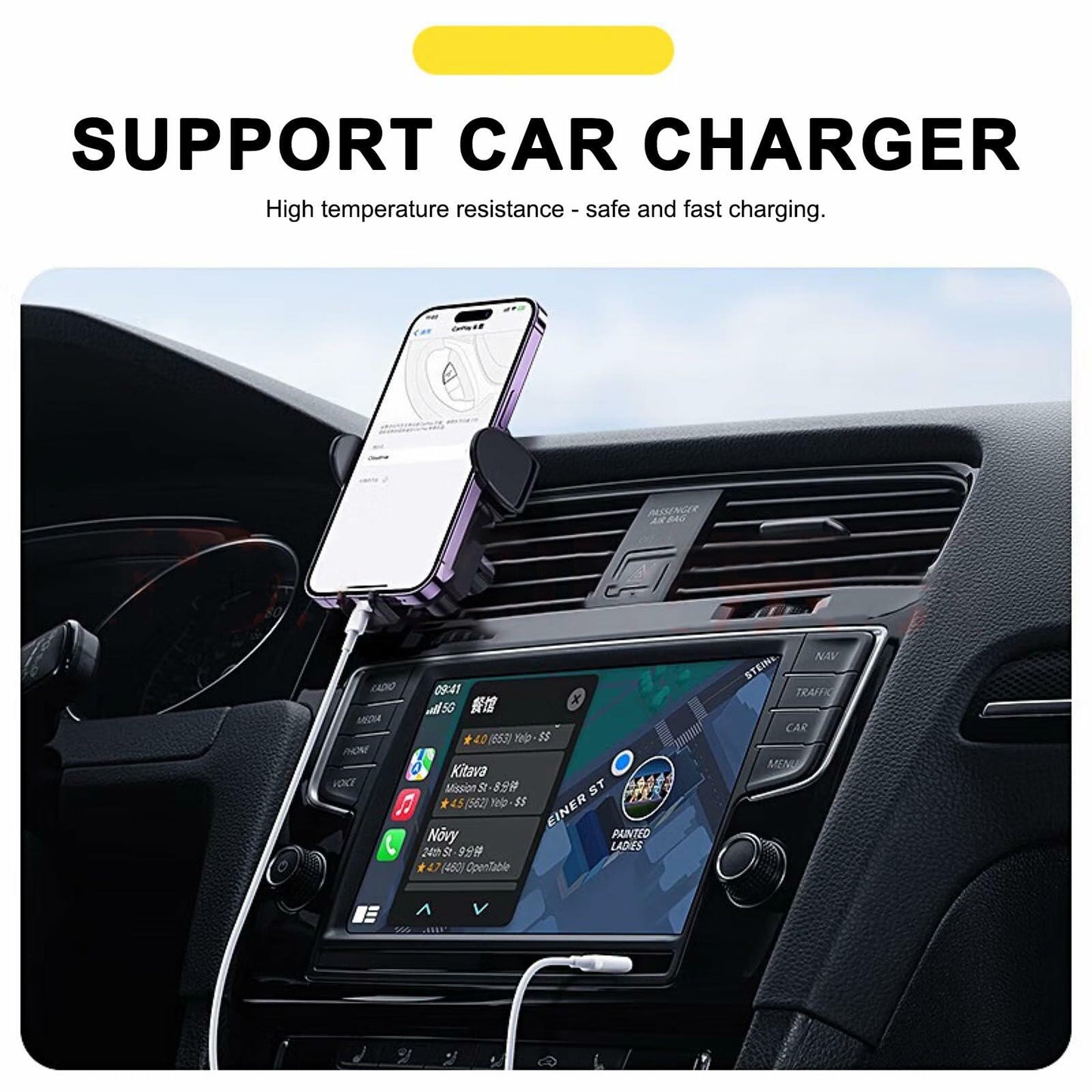Compatible CarPlay Cable Apple USB-C 60W Charger for iPhone 15 Pro Max Black