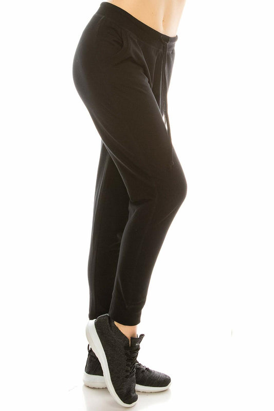 Eevee Women's Casual Jogger Pants Sweatpants Relaxed Fit Black Size M