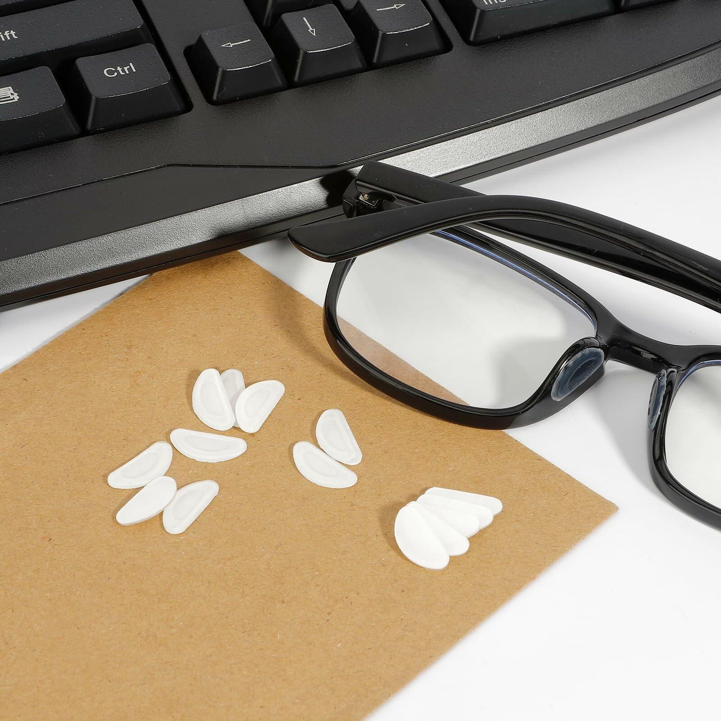 10 Pairs Silicone Eyeglass Nose Pads 1mm Black Non Slip Replacement