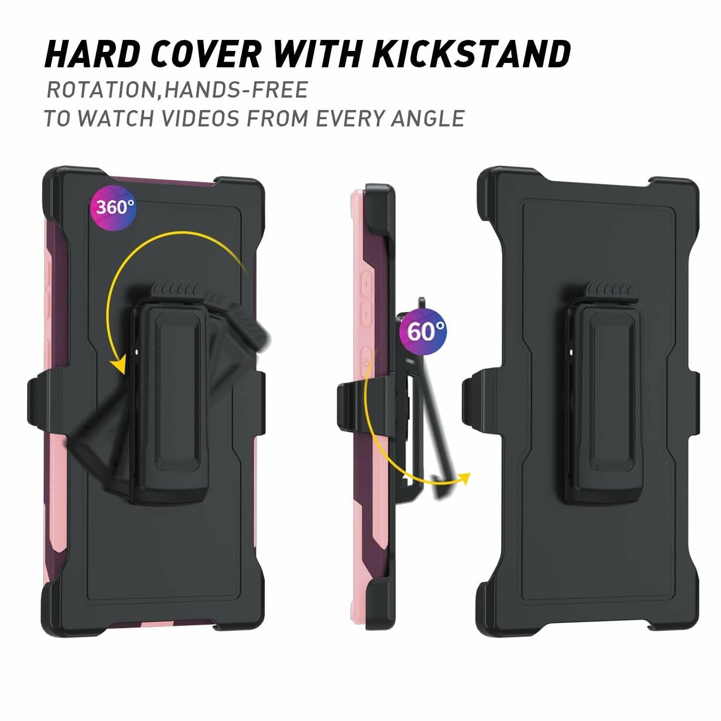 THMEIRA Samsung Galaxy S23 Ultra Case 2 Pack Belt Clip Screen Protector Purple