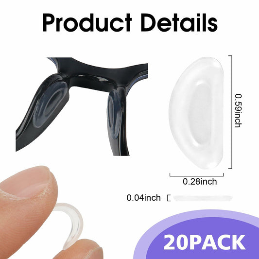 10 Pairs Silicone Eyeglass Nose Pads 1mm Black Non Slip Replacement