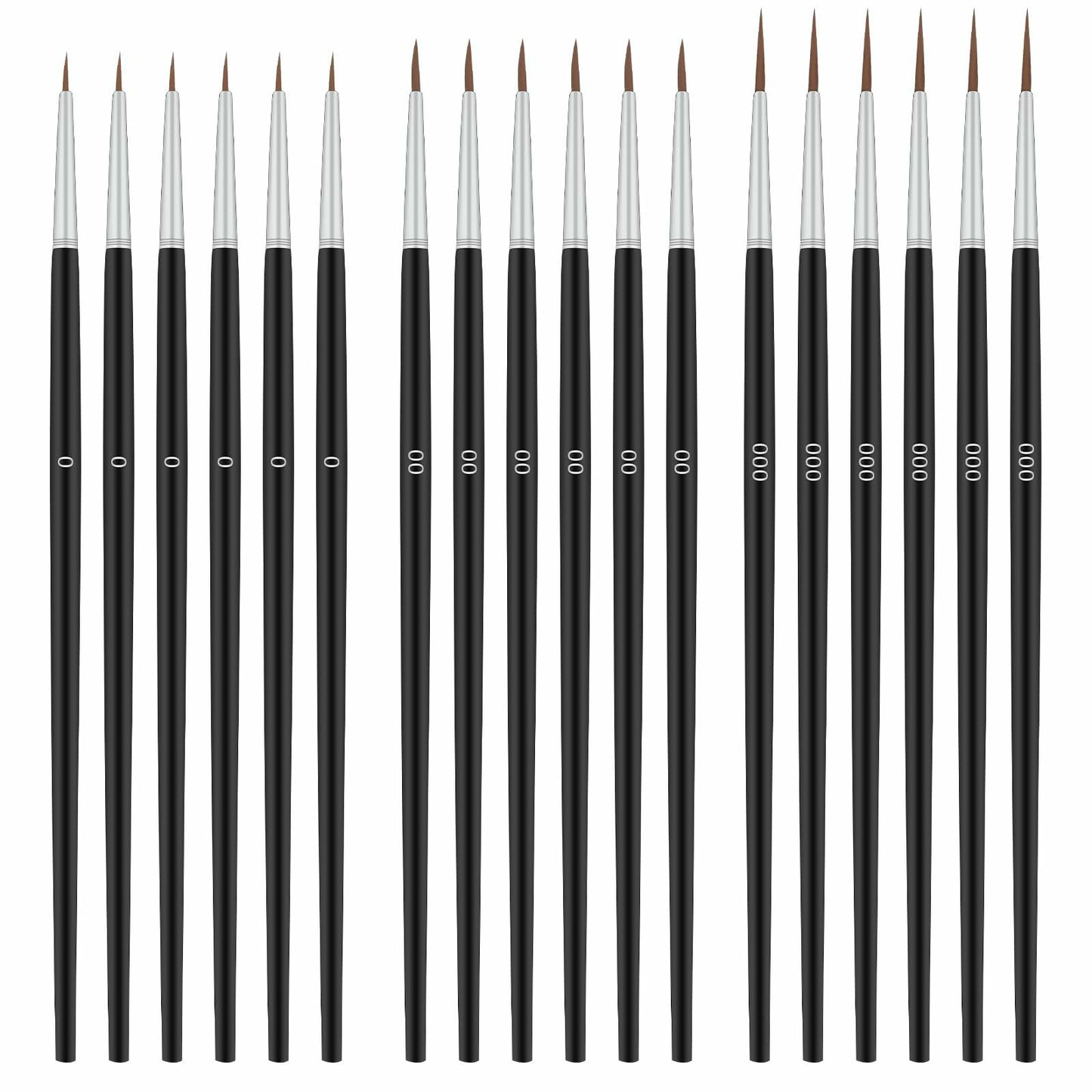 30 Pcs Fine Tip Paint Brush Set #0 #00 #000 Micro Liner Brushes for Art
