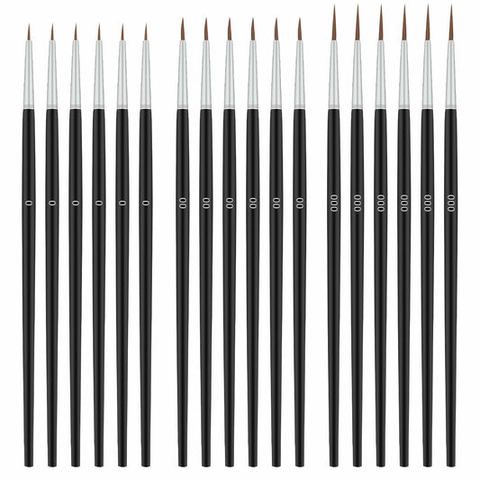 30 Pcs Fine Tip Paint Brush Set #0 #00 #000 Micro Liner Brushes for Art