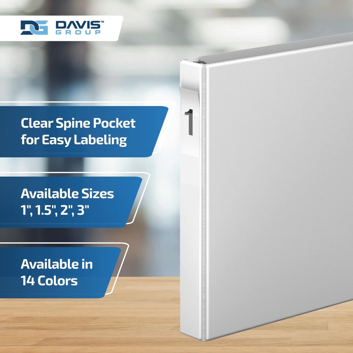 Premium Economy 6-Pack 1 Inch White 3-Ring D-Ring Binders for School Office