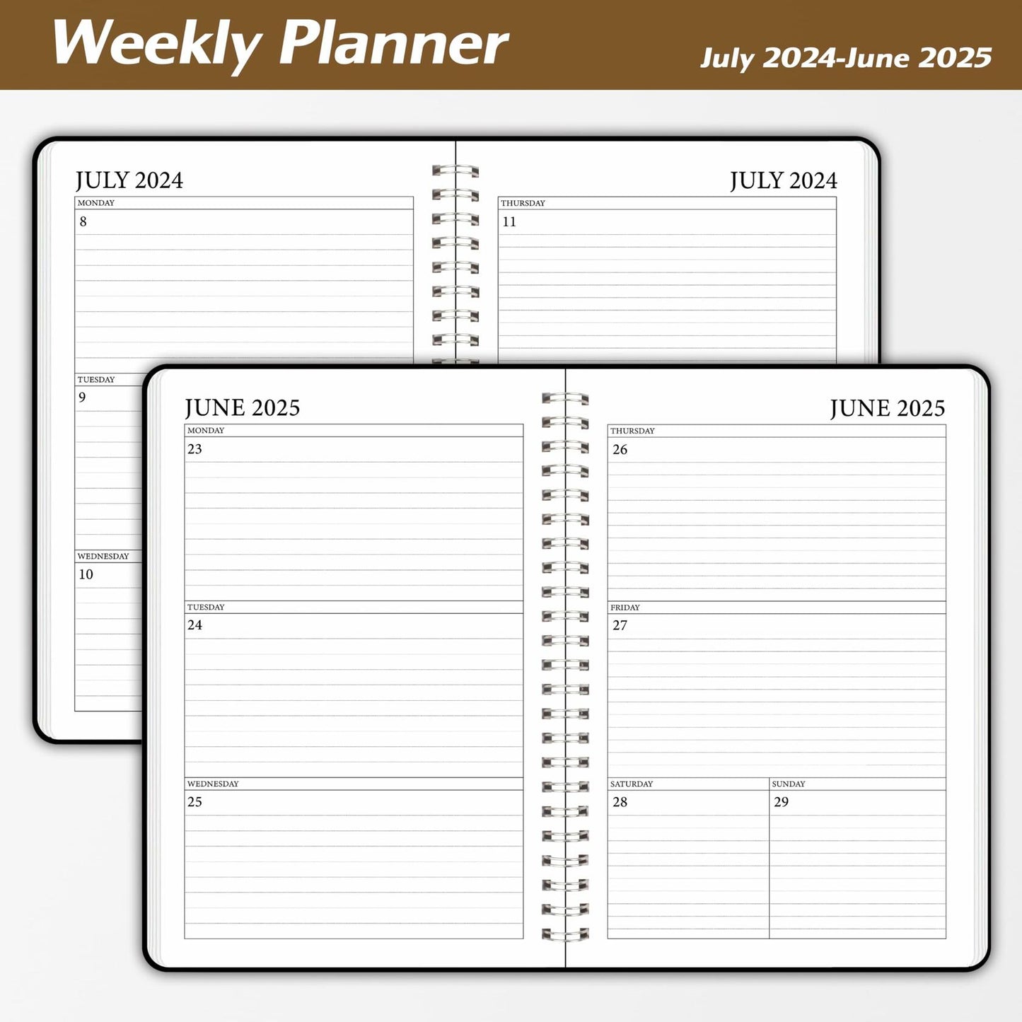 Weekly Planner 2024-2025 5.7x8.3in Academic Monthly Organizer Calendar