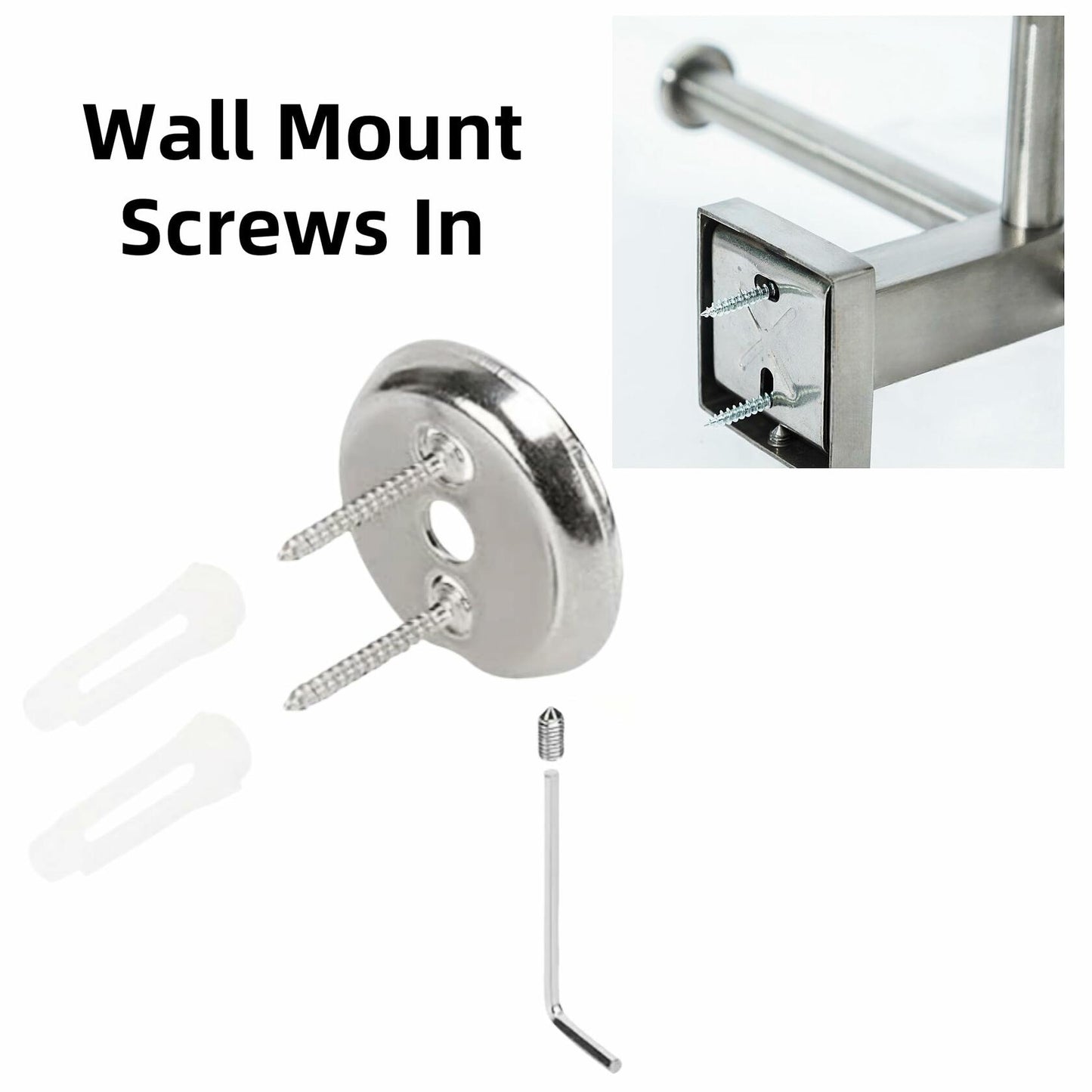 Double Toilet Paper Holder with Shelf Wall Mount 304 Stainless Steel