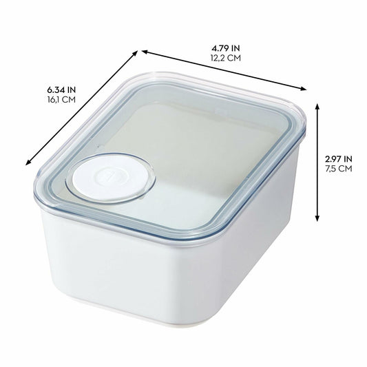 iDesign Small Kitchen Canister w/ Airtight Lid White 6.3"x4.8"x2.9"