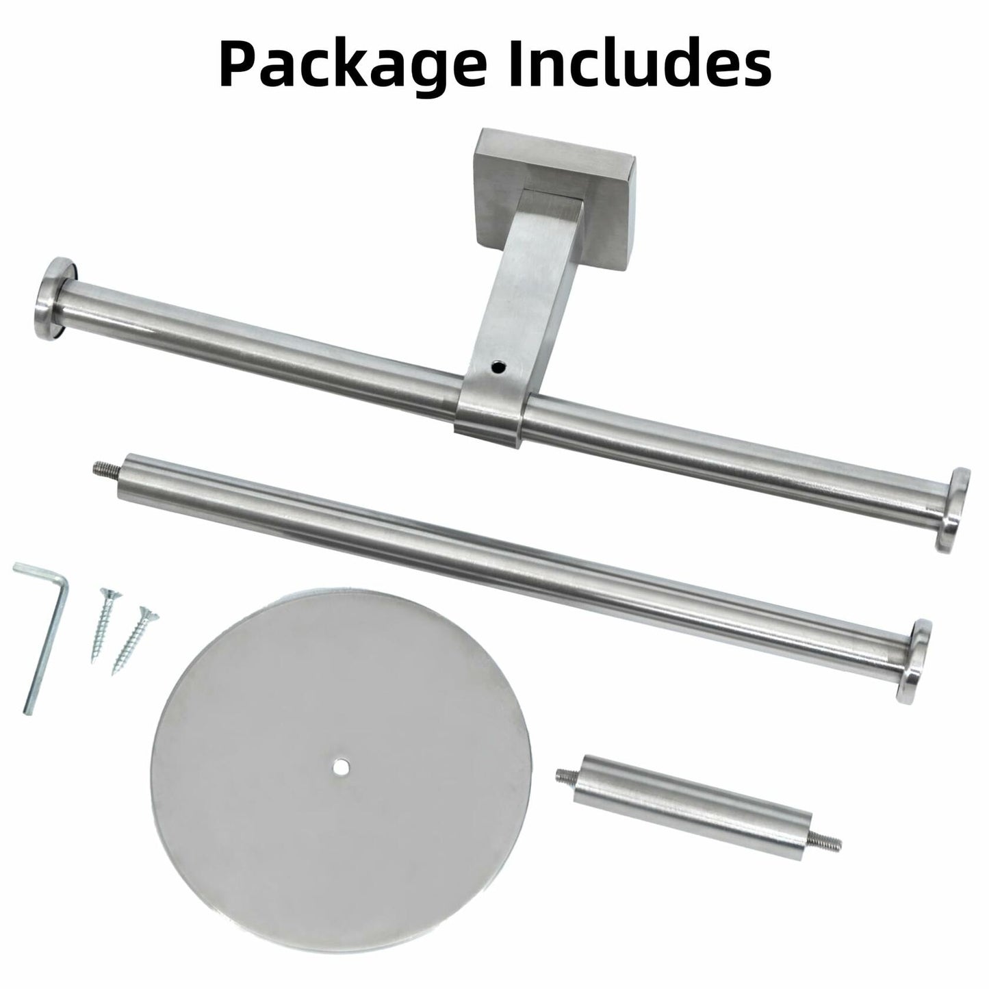 Double Toilet Paper Holder with Shelf Wall Mount 304 Stainless Steel