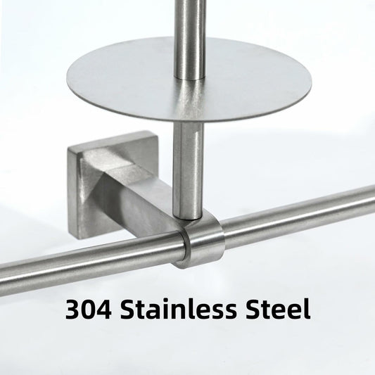 Double Toilet Paper Holder with Shelf Wall Mount 304 Stainless Steel