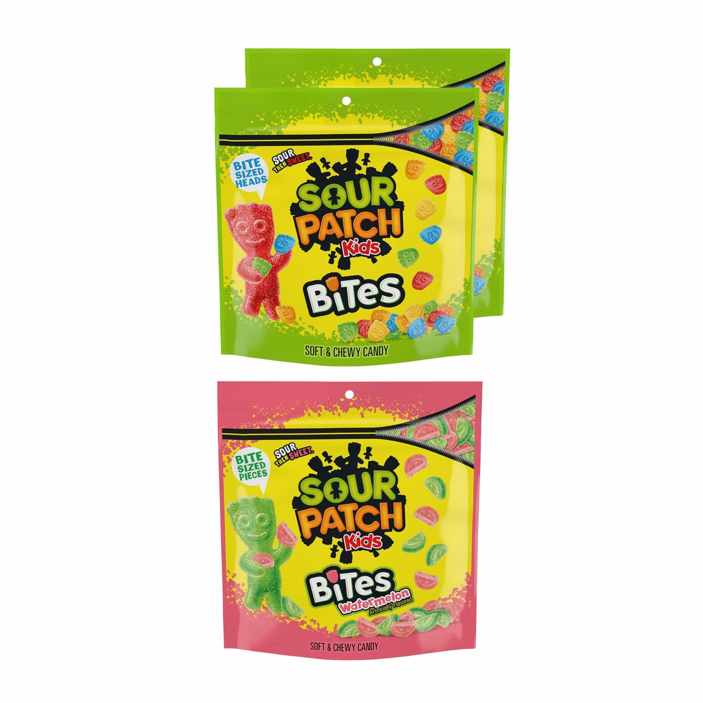 BestBy06/25 SOUR PATCH KIDS Bites Original Watermelon Candy Variety Pack 3x12oz