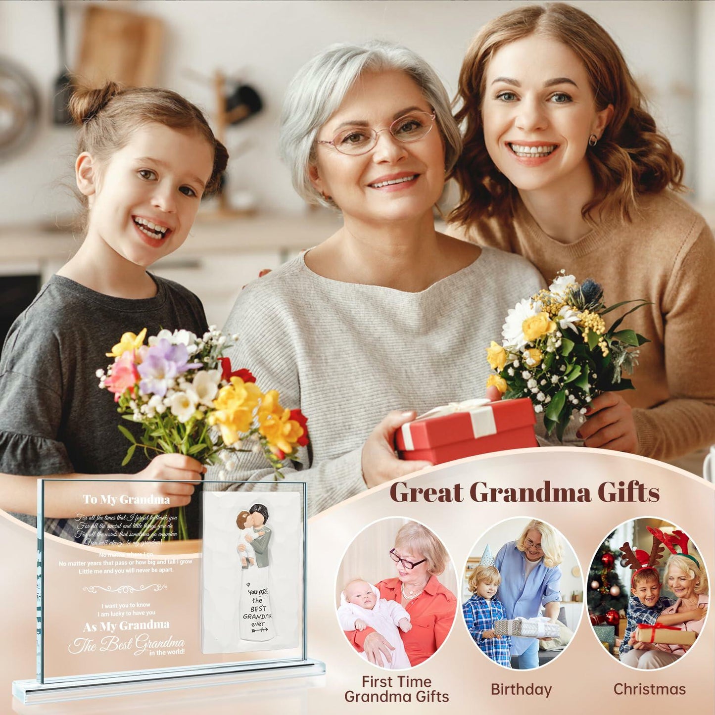 Mom Gifts from Daughter Crystal Keepsake Plaque Unique Mothers Day Gift