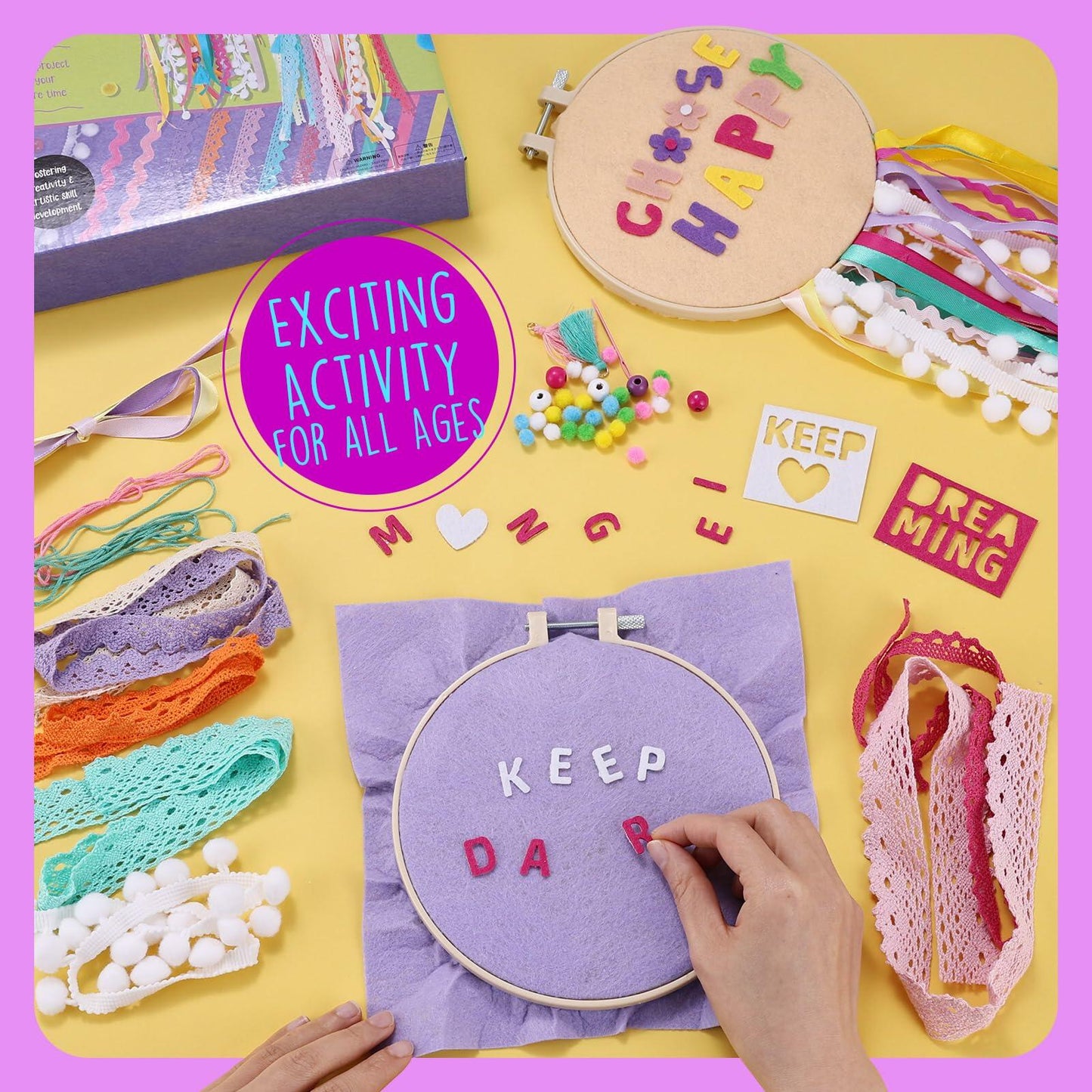 LAOESE Dream Catcher Felt Craft Sewing Kit for Kids Ages 6-12 - 2 Set