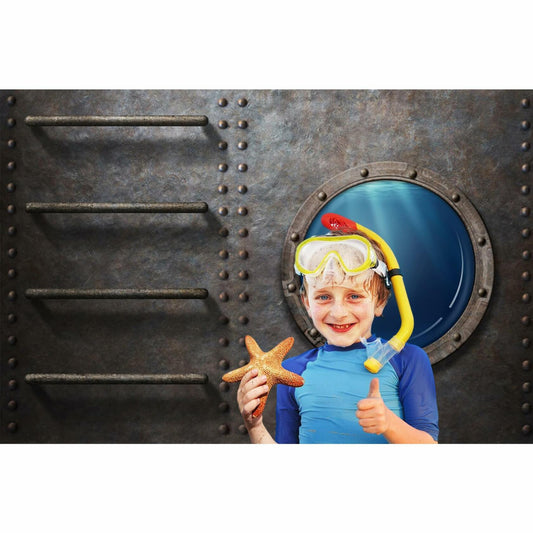 Baocicco Underwater World Photography Backdrop 5x4ft Cartoon Submarine