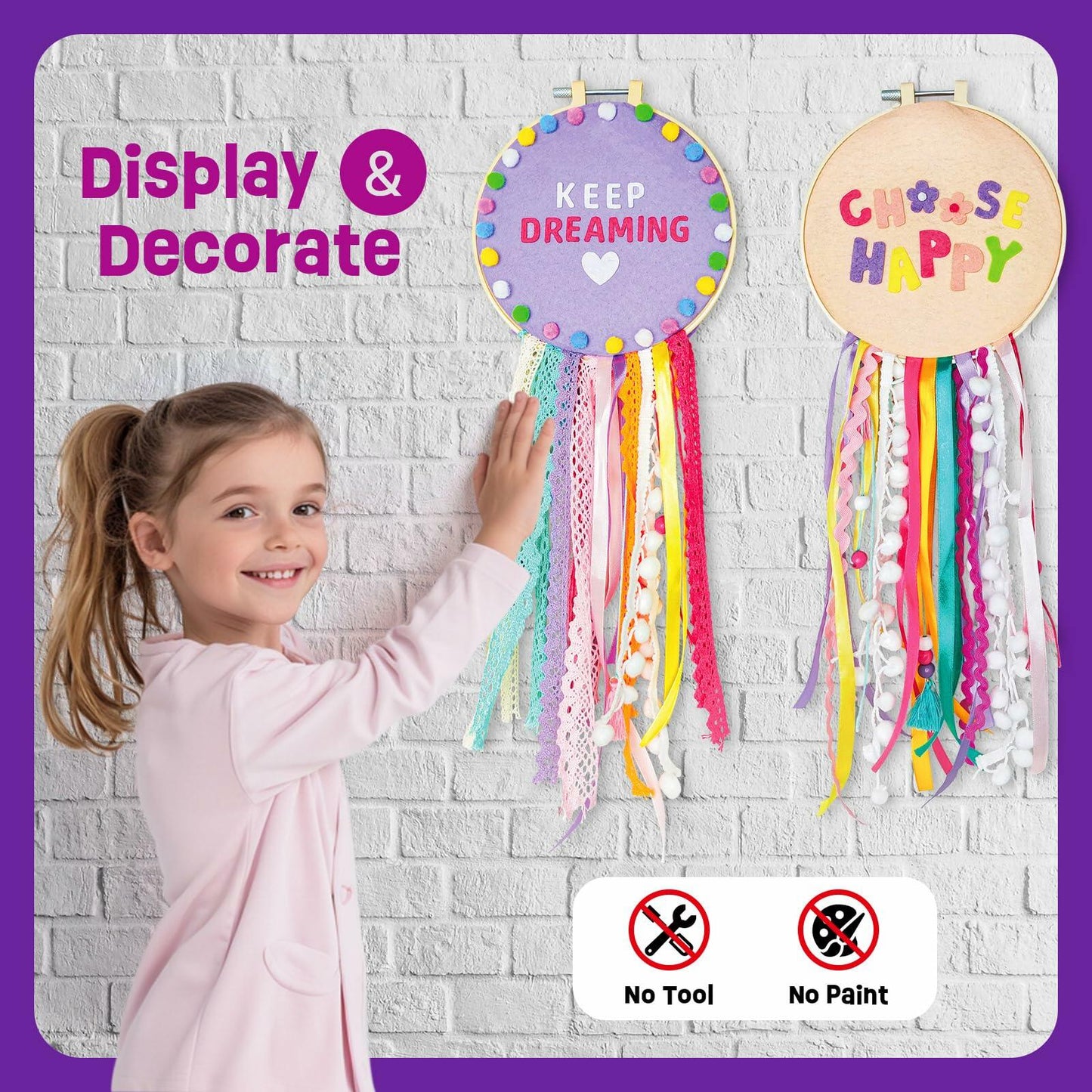 LAOESE Dream Catcher Felt Craft Sewing Kit for Kids Ages 6-12 - 2 Set