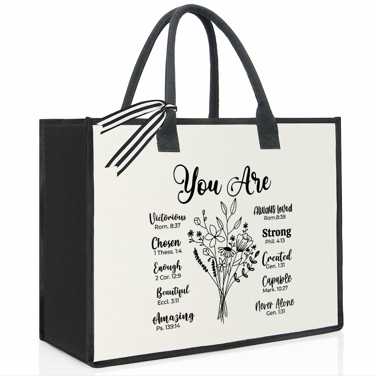XFW Christian Tote Bag Religious Thanksgiving Gift for Women Colleague Friends