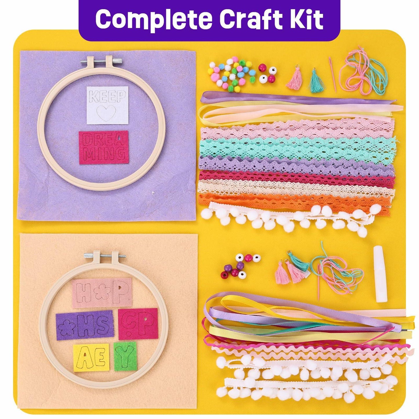 LAOESE Dream Catcher Felt Craft Sewing Kit for Kids Ages 6-12 - 2 Set