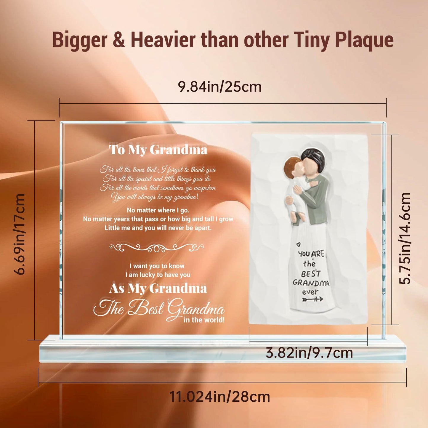Mom Gifts from Daughter Crystal Keepsake Plaque Unique Mothers Day Gift