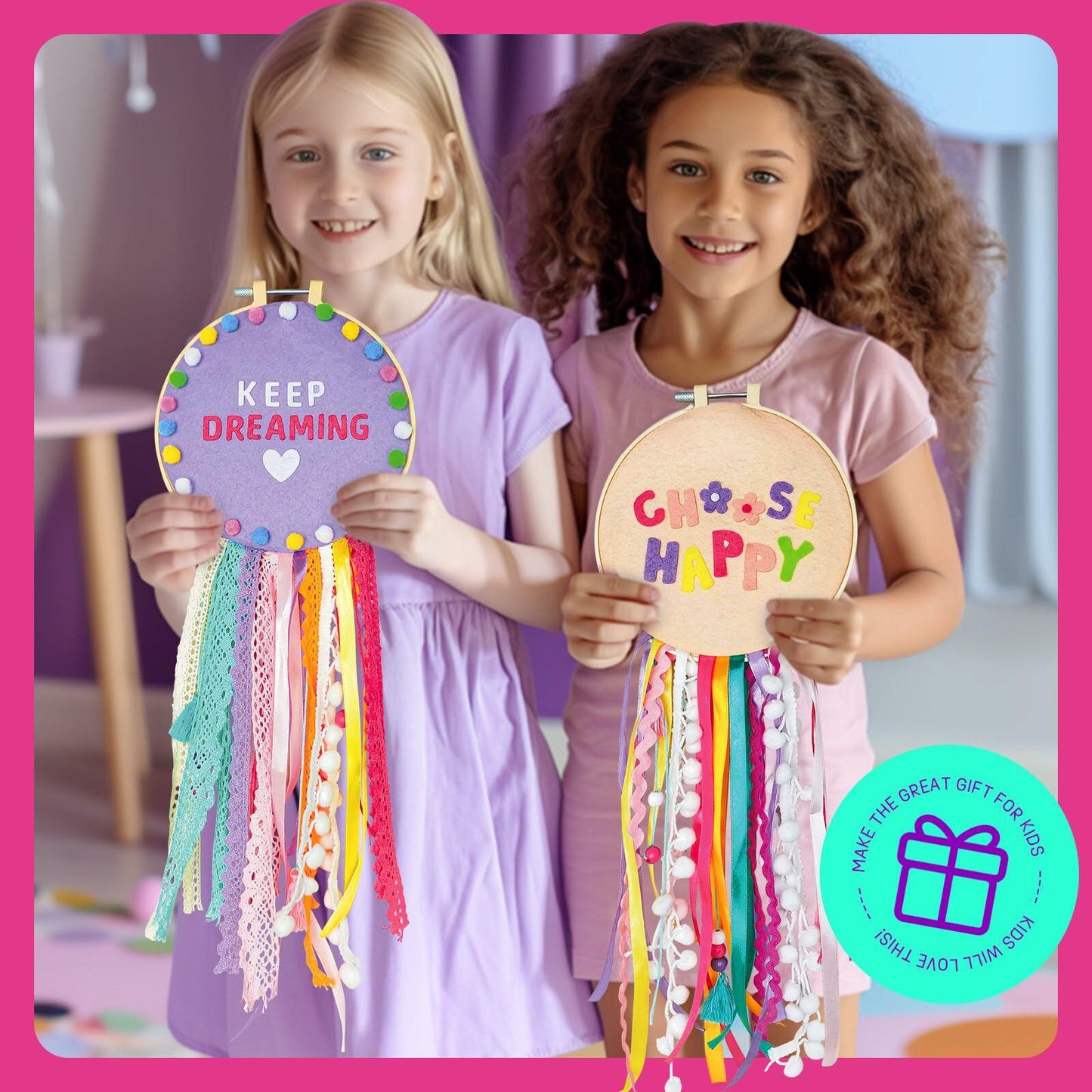 LAOESE Dream Catcher Felt Craft Sewing Kit for Kids Ages 6-12 - 2 Set