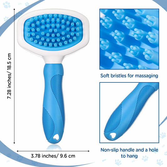 Baderke 3 Pcs Cat Tongue Comb Silicone Brush Kit Soft Massage Red