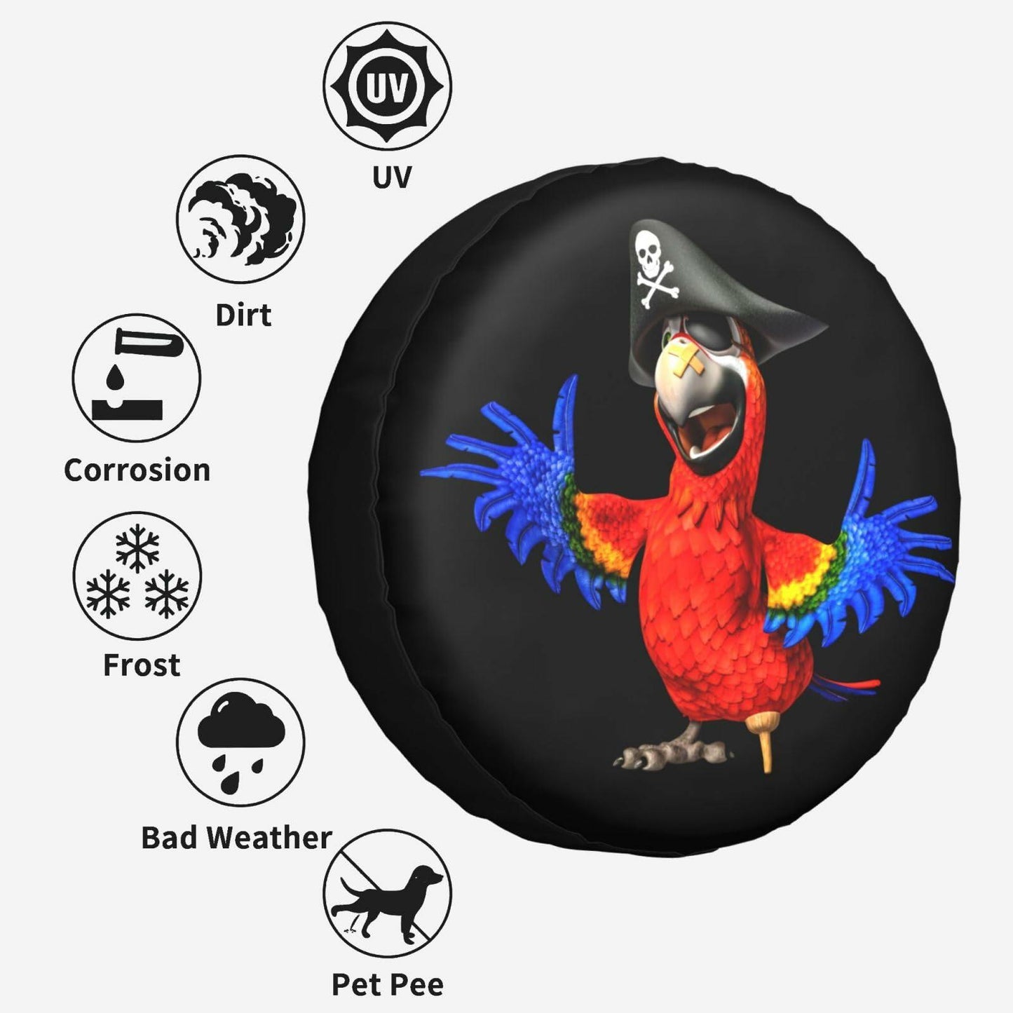 America Eagle Tire Cover Weatherproof Dustproof Universal Fit 17 Inch